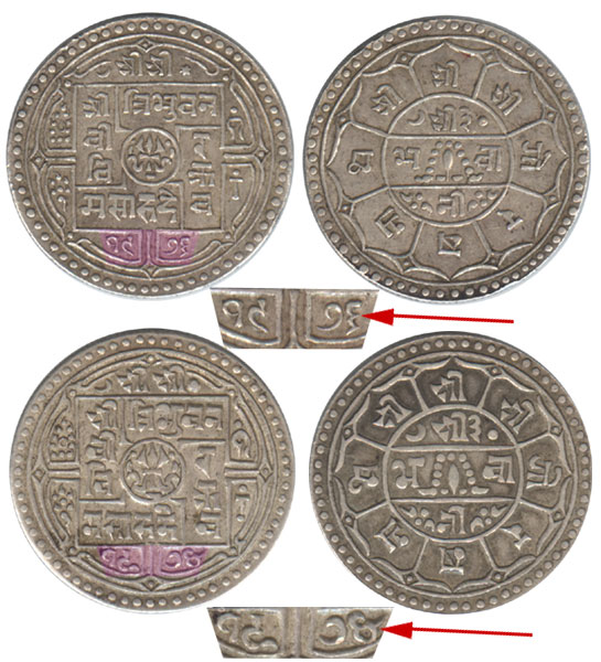 1919 die ver 2 silver coins