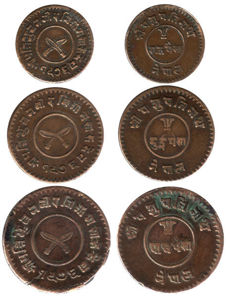 1919 1,2&5p 3 coins